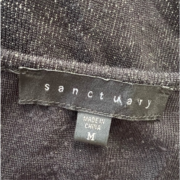 Sanctuary V-neck Lure Metallic Cocktail Mini Black Dress Medium Anthropologie - Picture 4 of 5